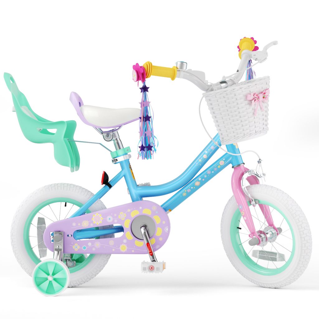 KORIMEFA Girls Bike for Ages 2-12 Years, 12 14 16 20 Inch Toddler Kids Bicycle with Training Wheels